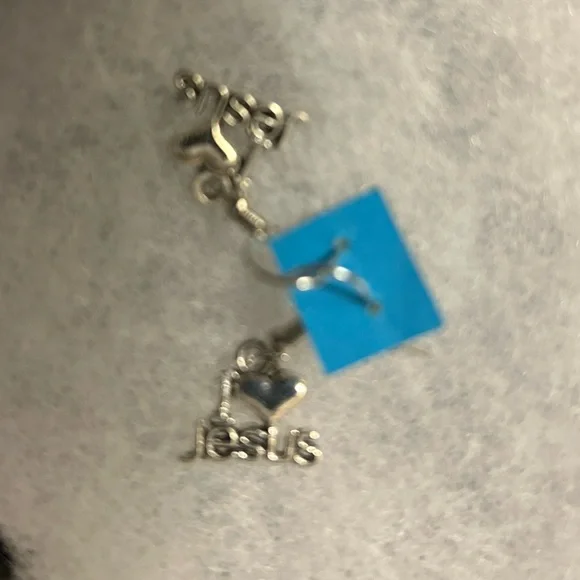 NWT earrings #god .925 sterling / stainless heavy duty I love Jesus earr… - Picture 5 of 7